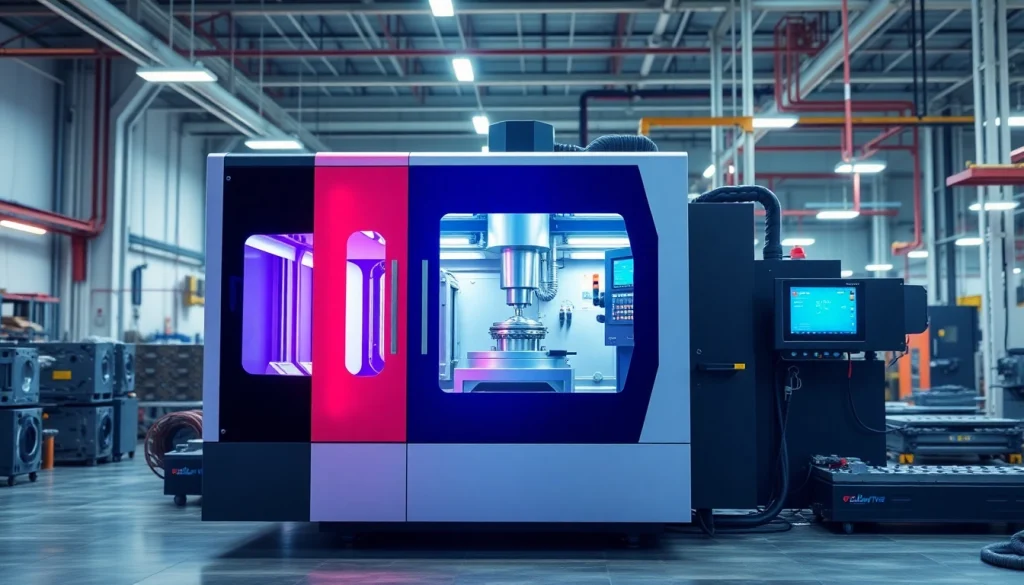 Injection Molding Machine in a modern industrial setting showcasing advanced technology and precision.