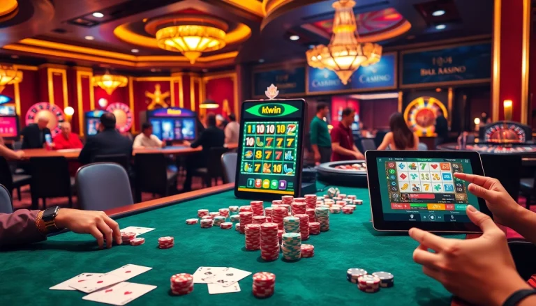 Experience the thrill of kkwin slots amidst a vibrant casino environment.