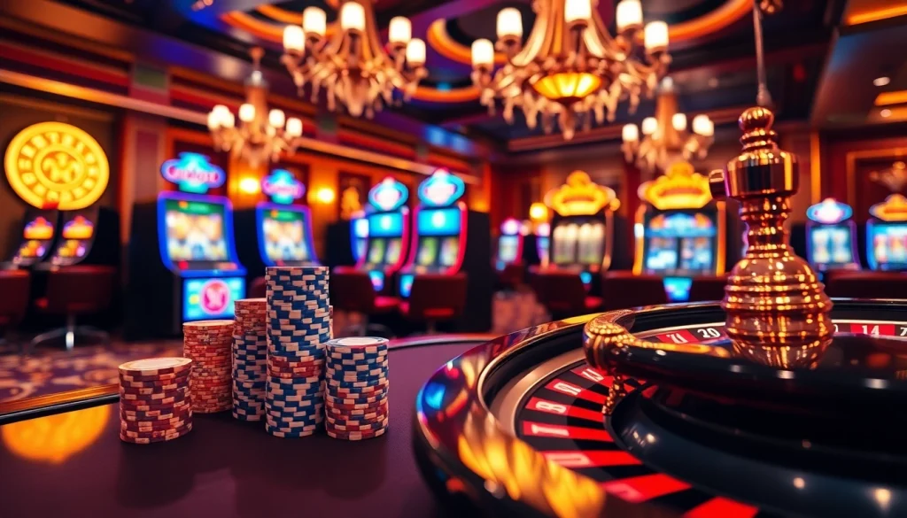 Experience luxury gambling at SHBET with vibrant casino tables and roulette.