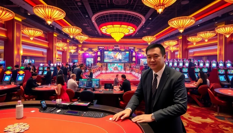 Engage in thrilling Đá Gà BJ38 action at an elegant live casino with professional dealers.
