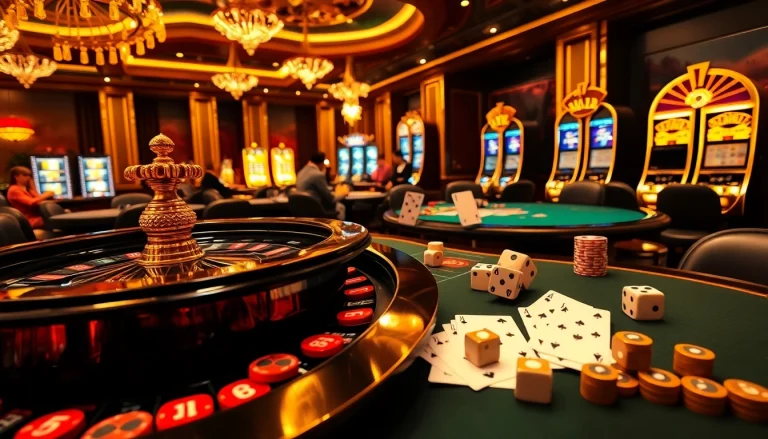 C168 casino scene with poker players, roulette table, and slot machines creating a vibrant gambling atmosphere.