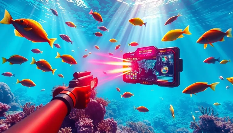 Bắn cá đổi thưởng game with vibrant 3D fish and dynamic gaming interface