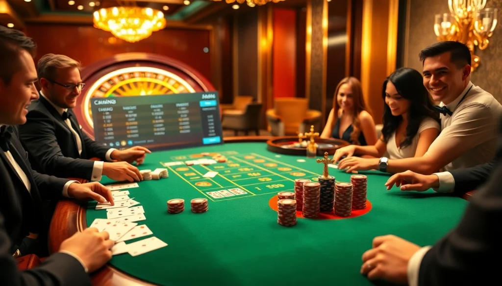 Players enjoy the excitement of casino games at 789bet, featuring vibrant poker chips and a roulette wheel.