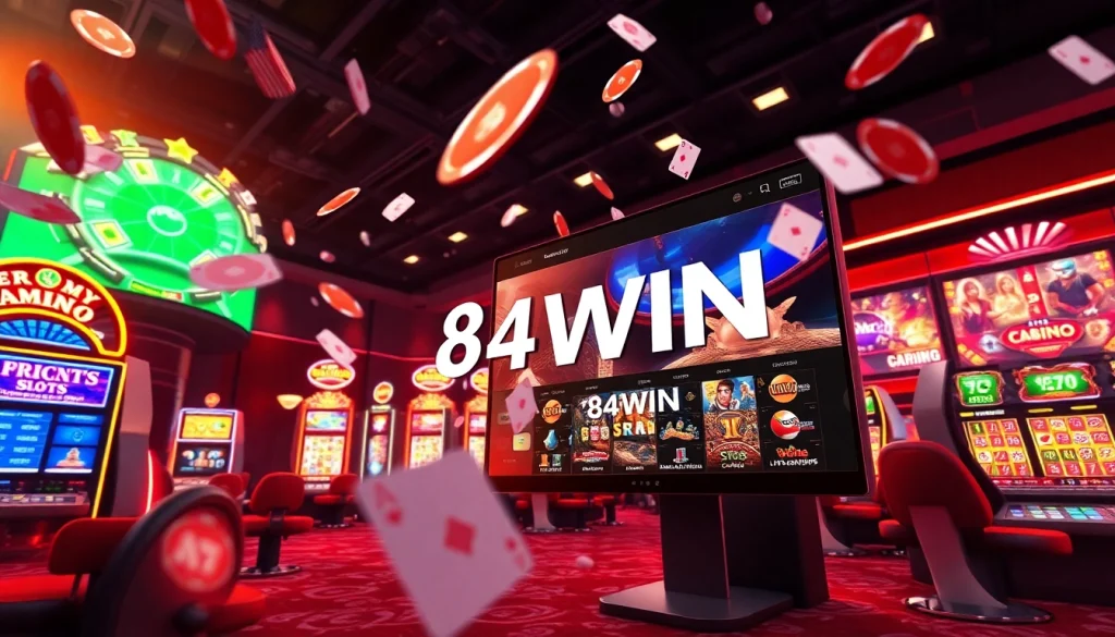 Experience the vibrant online gambling platform of 84WIN with diverse gaming options and a professional atmosphere.