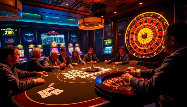 Engaging scene of online gambling with luck8-themed casino table and players in action.
