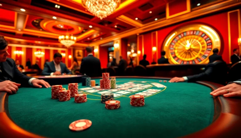 Engage in a thrilling game at uu88's luxurious poker table with vibrant chips and cards.