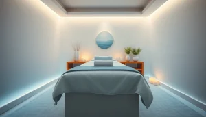 차분한 분위기와 전문적인 설비가 갖춰진 출장마사지 치료실.