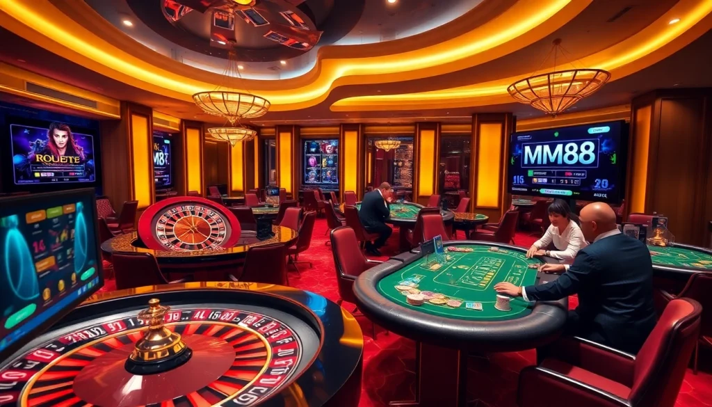 Experience the excitement of MM88 at a luxurious casino featuring vibrant games.