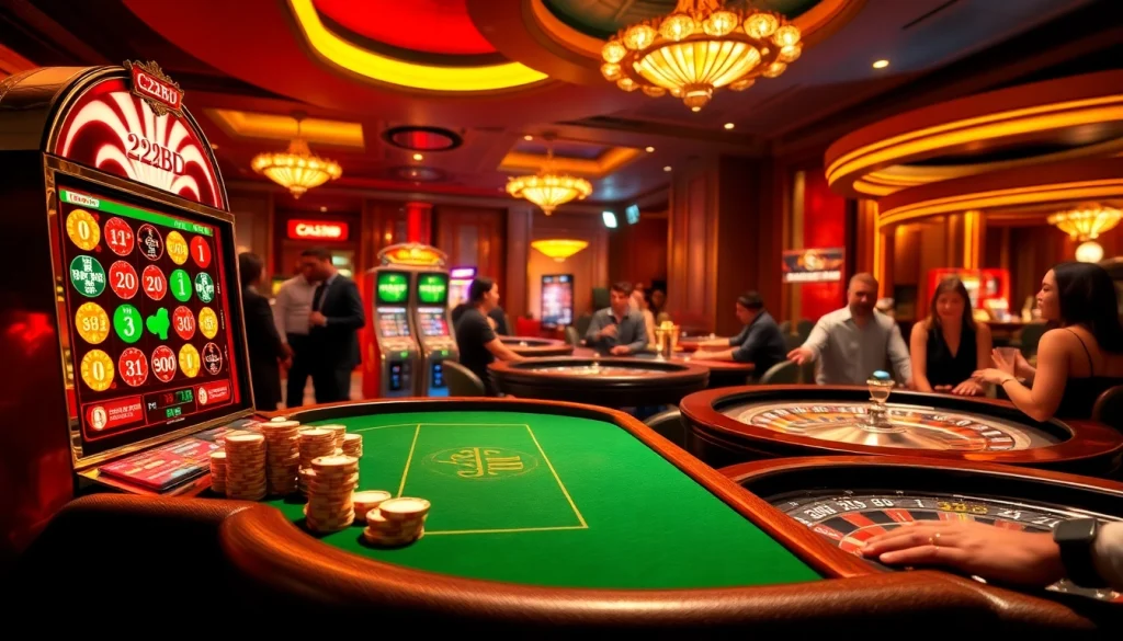 Experience the excitement of gambling with the 222bd app at a luxurious casino.