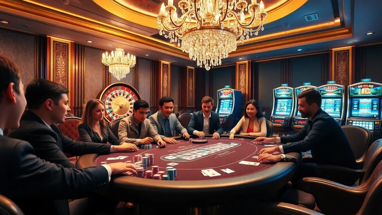 Experience thrilling kèo nhà cái 5 gameplay at a luxurious casino poker table with vivid chips and cards.