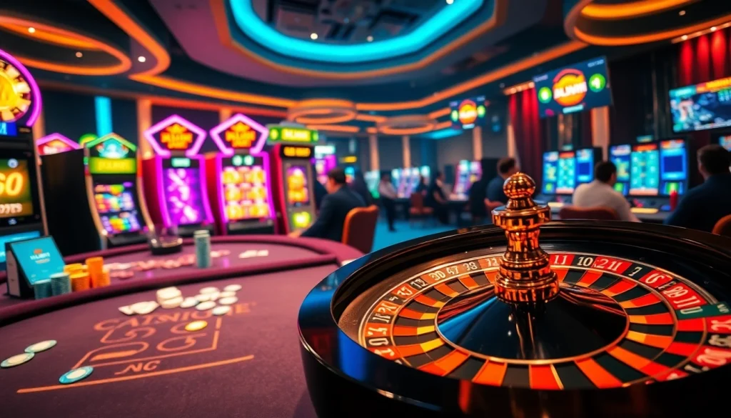 Experience thrilling gameplay at 23win with vibrant poker chips and luxurious casino elements.