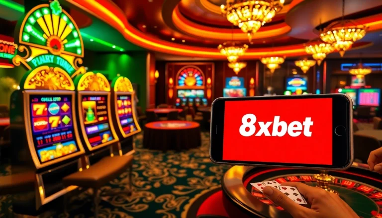Experience the excitement of high-stakes gaming at 8xbet with vibrant casino visuals.