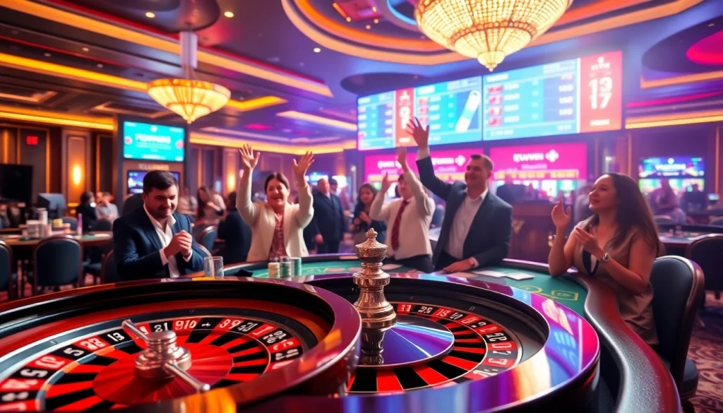 Experience the thrill at a KUWIN casino table with vibrant gaming action and elegant ambiance.