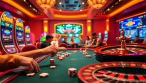 Players are engaging in thrilling poker action at 688v casino's vibrant table.