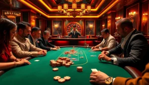 Experience high-stakes gameplay at gg88 com, featuring an intense poker table scene with vibrant casino energy.