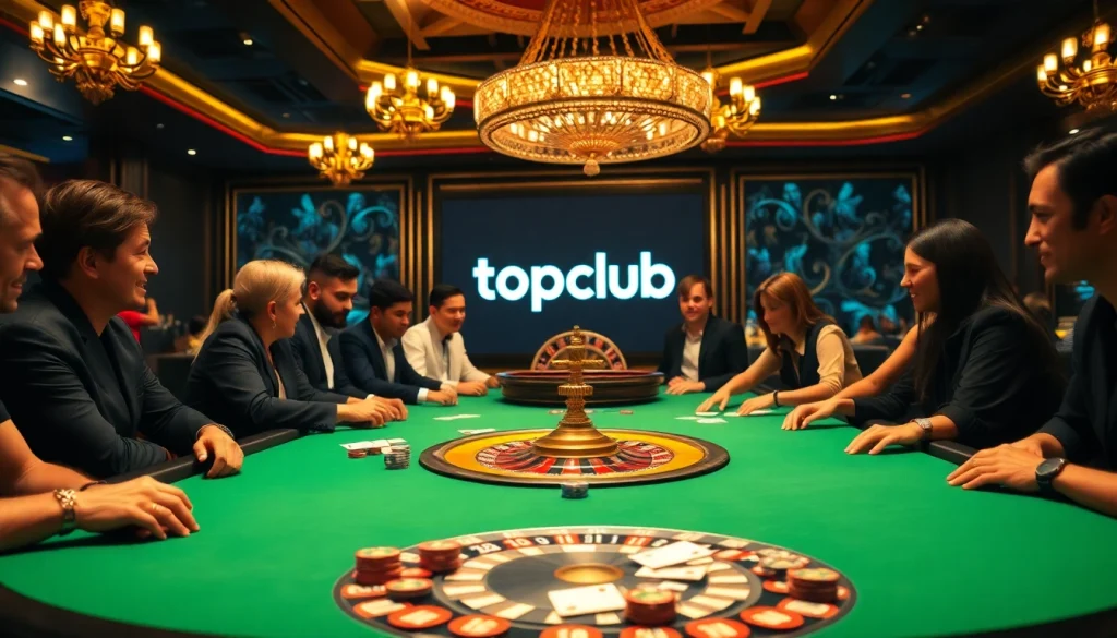 Competitive players at a topclub poker table strategizing their next big win.