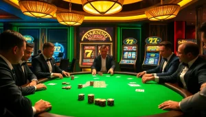 Players at a luxurious poker table compete for victory in the 79king gambling experience.