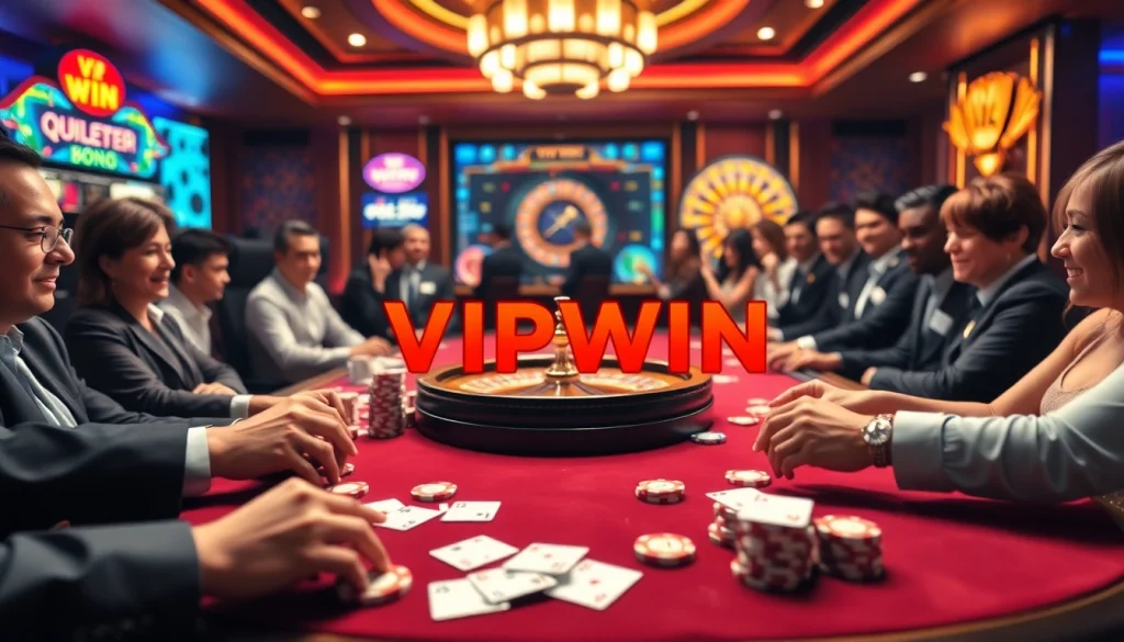 Experience the thrill of gambling at VIPWin's casino, featuring vibrant tables and engaging gameplay.