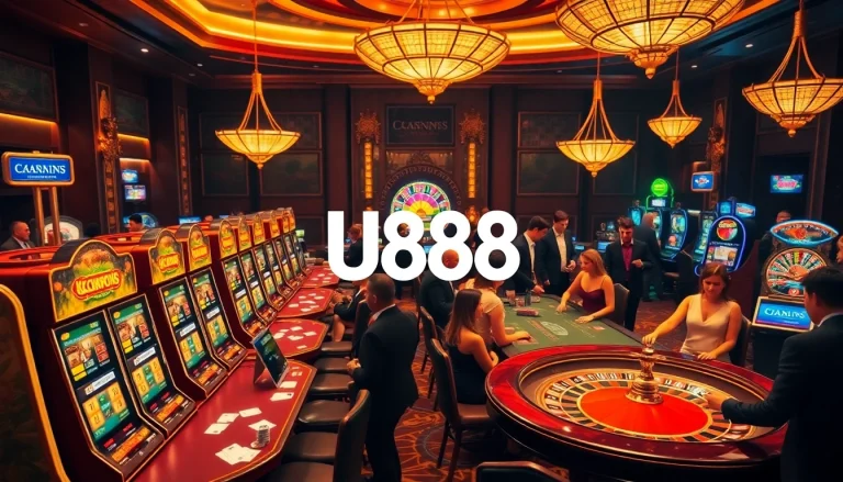 Experience the thrill at U888 with elegant casino tables and exciting games.
