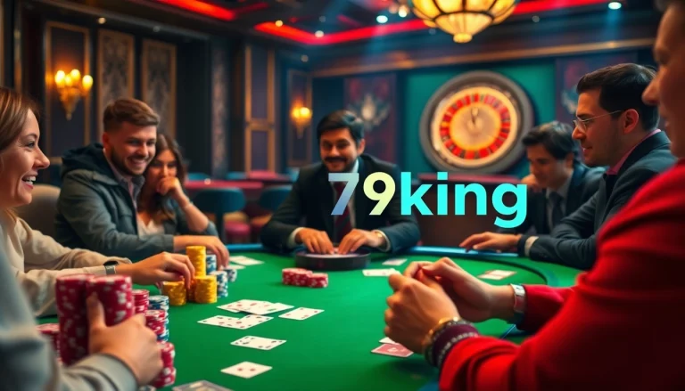 Experience the thrill of winning at 79king with vibrant poker chips and an exciting casino table setup.