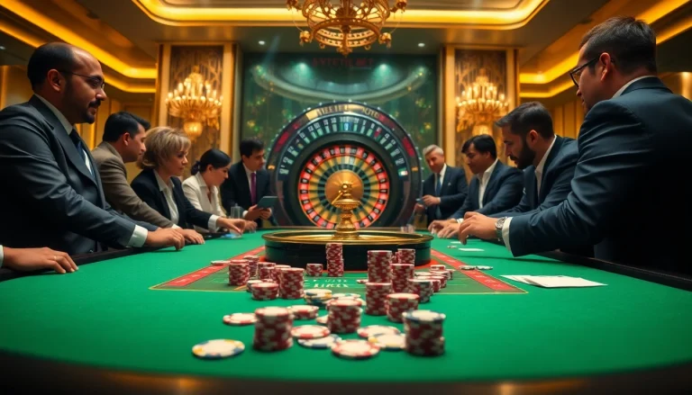 Players competing intensely at the 388bet poker table, showcasing strategy and excitement.