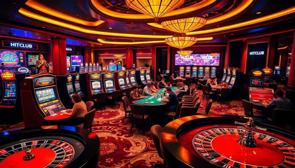 Players enjoying games at HITCLUB, showcasing exciting casino action and vibrant atmosphere.