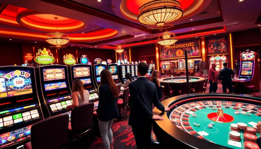 Experience the excitement of gambling at MM88 with vibrant slot machines and classic casino games.