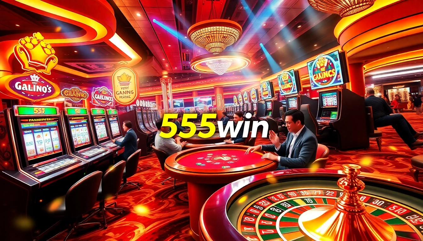 Players winning at 555win, showcasing dynamic casino activities and vibrant excitement.
