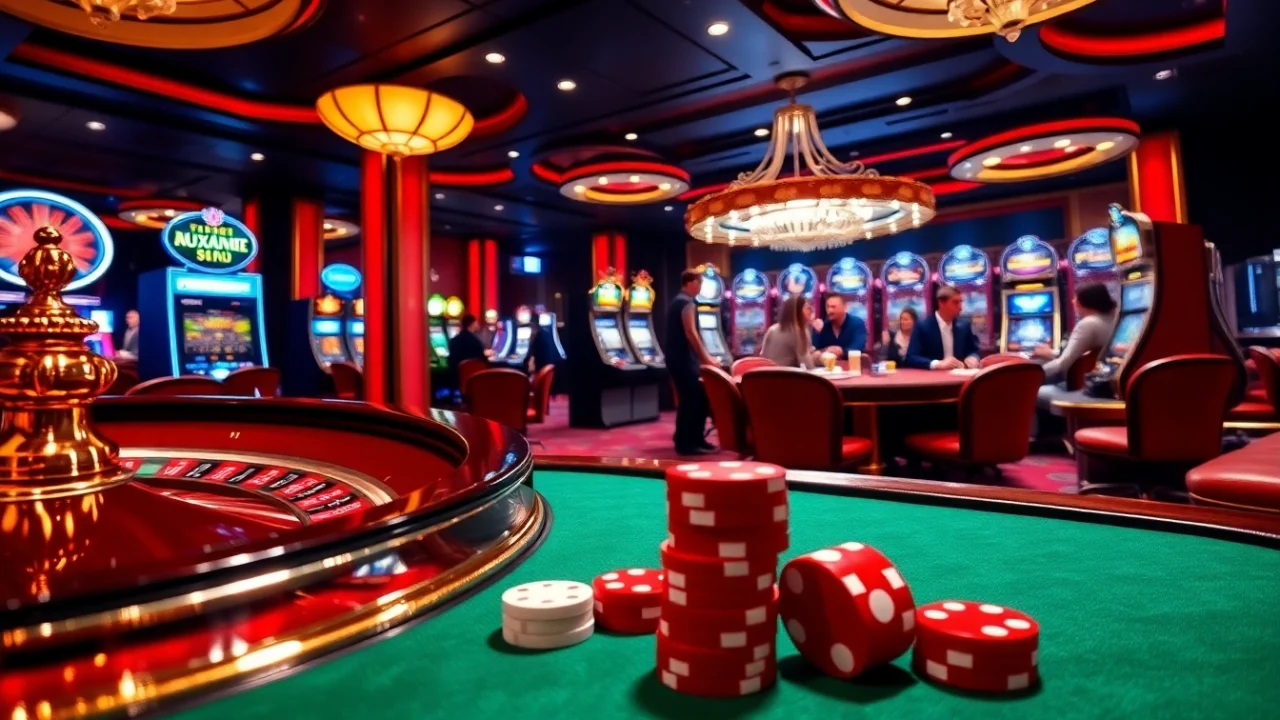 Experience the thrill of Xin88 casino with vibrant poker chips and roulette excitement.