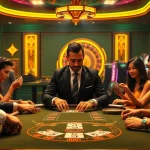 Players at a luxurious casino table strategizing their next moves in the s8 poker game.