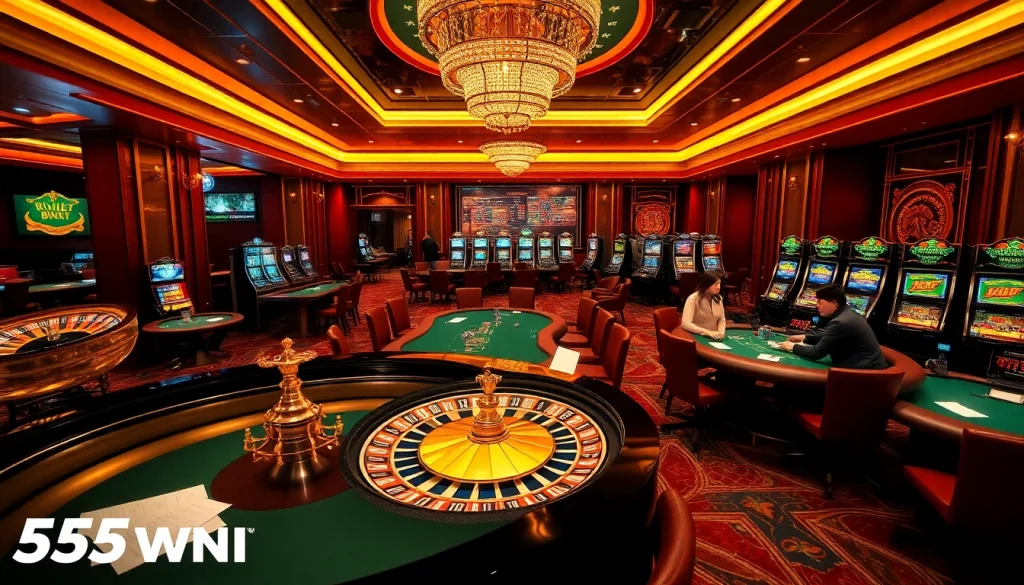 Experience the thrill of winning at 555win casino with lively games, poker tables, and vibrant slot machines.