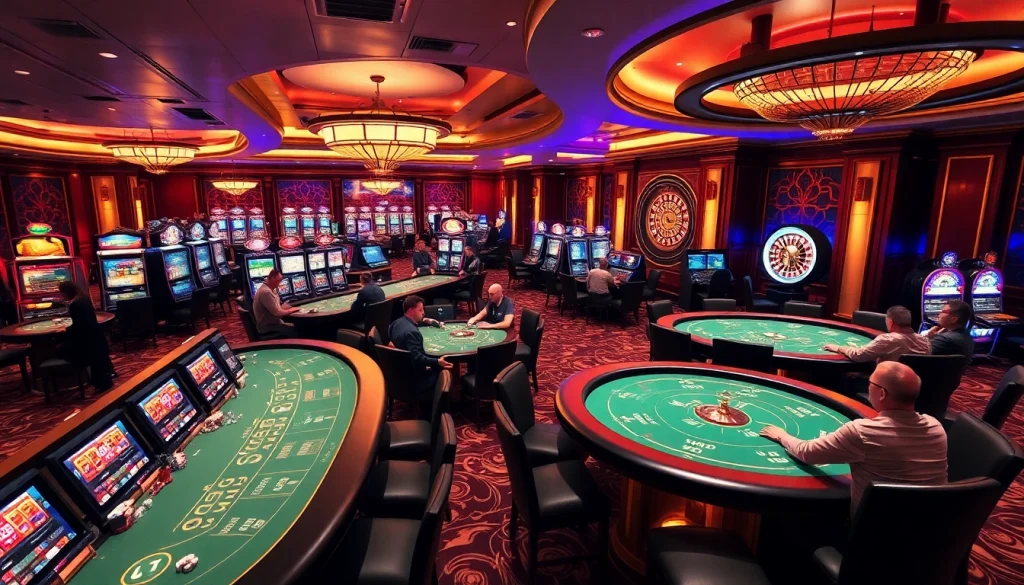 Experience the excitement of betting at XX88 with vibrant games and luxurious casino décor.
