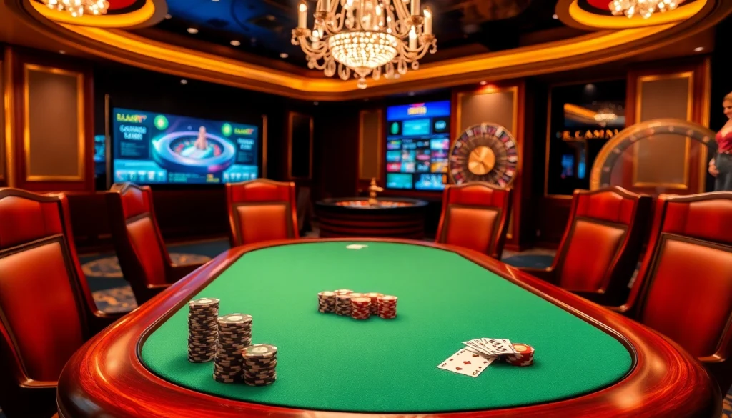 Engage with the excitement of BL555 at a professional casino table with poker chips and cards.