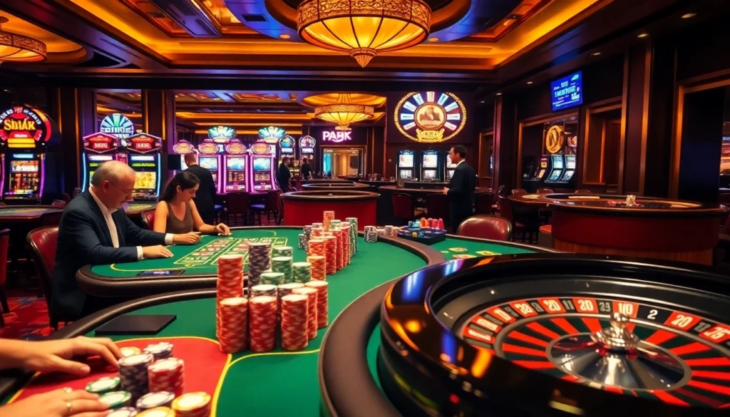 Types of amazon accounts in a vibrant casino scene with players engaging in poker games and colorful chips.