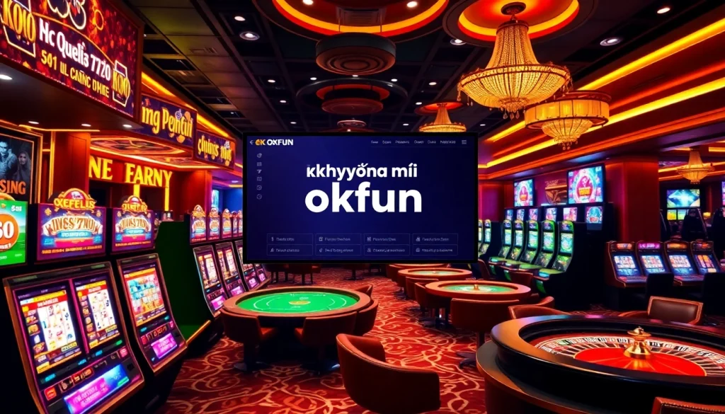 Enjoying khuyến mãi okfun with excitement at a luxurious online casino.