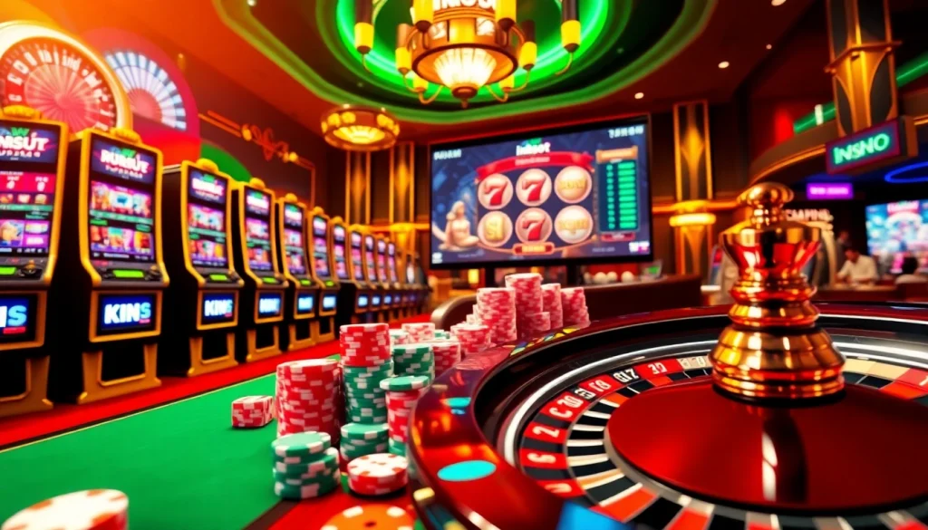 Experience the thrill of idnslot with vibrant slot machines and a captivating gambling atmosphere.
