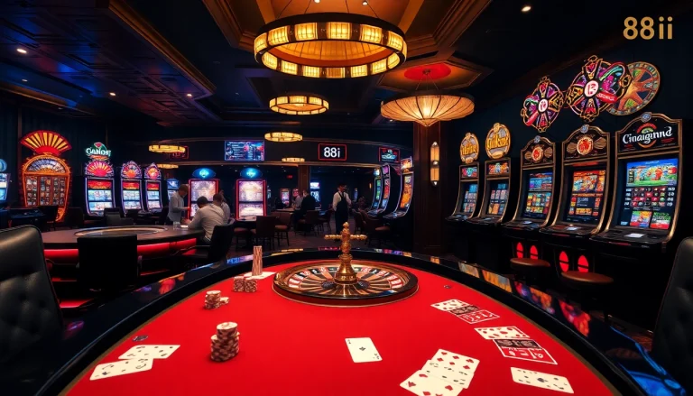 Exciting gameplay at 88i casino with poker, roulette, and slot machines.