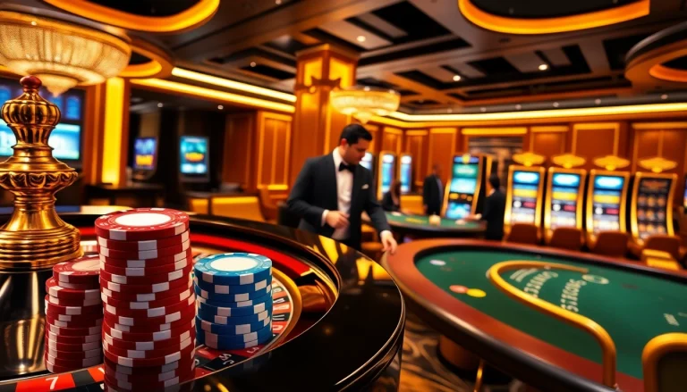 Engaging casino scene with Clube VIP HHBET branding, showcasing luxury gaming experiences.