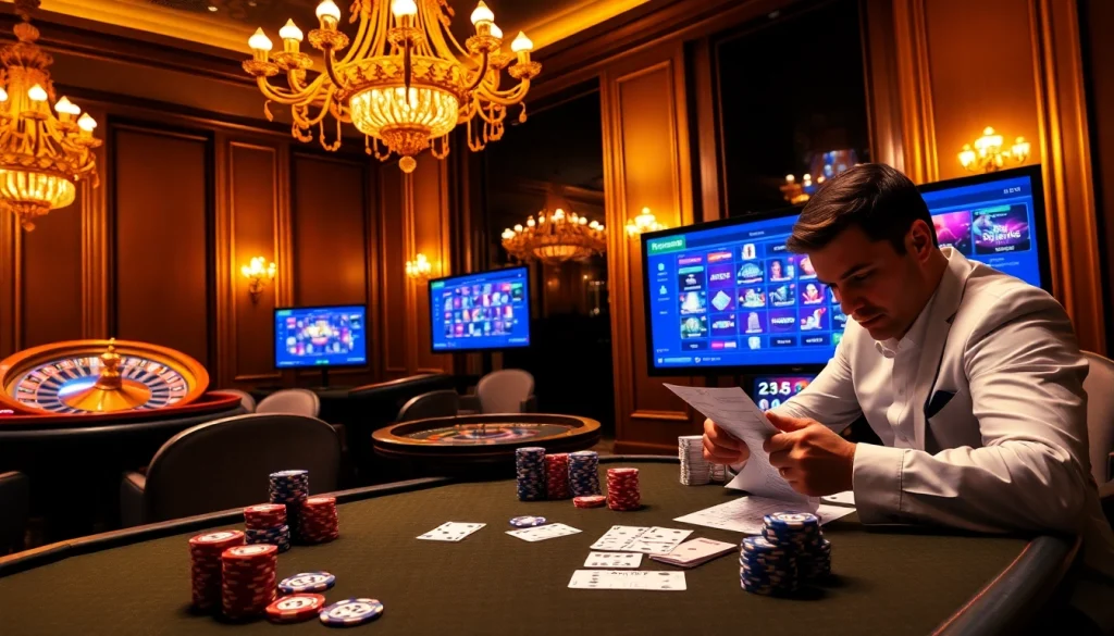 Experience the thrill of high-stakes poker at 32win's luxurious casino setting.