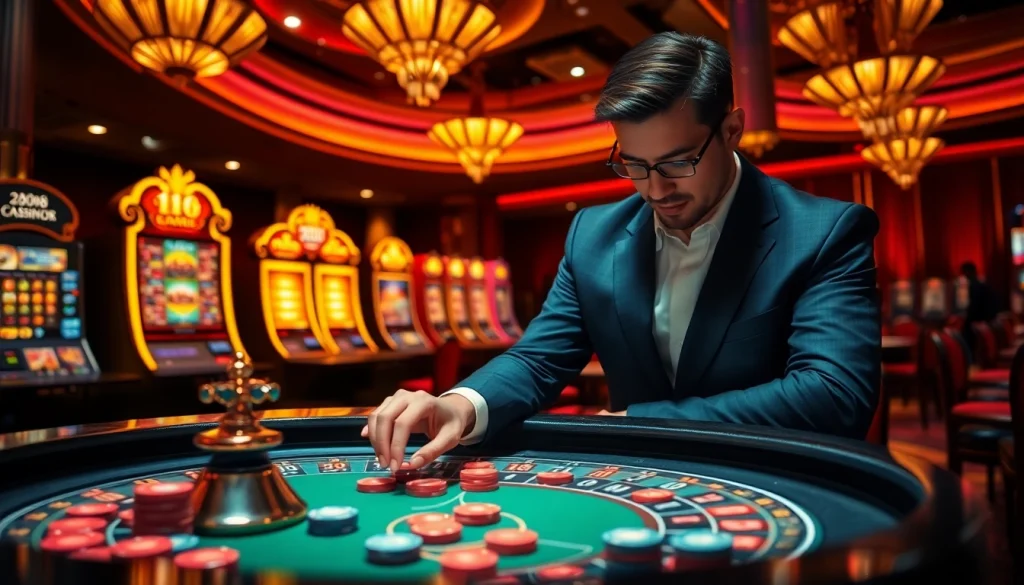 Professional gambler enjoying a thrilling roulette game at MM88 casino.
