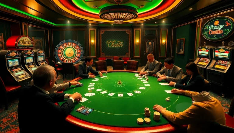 Exciting poker game featuring DH88-themed elements and luxurious casino ambiance.