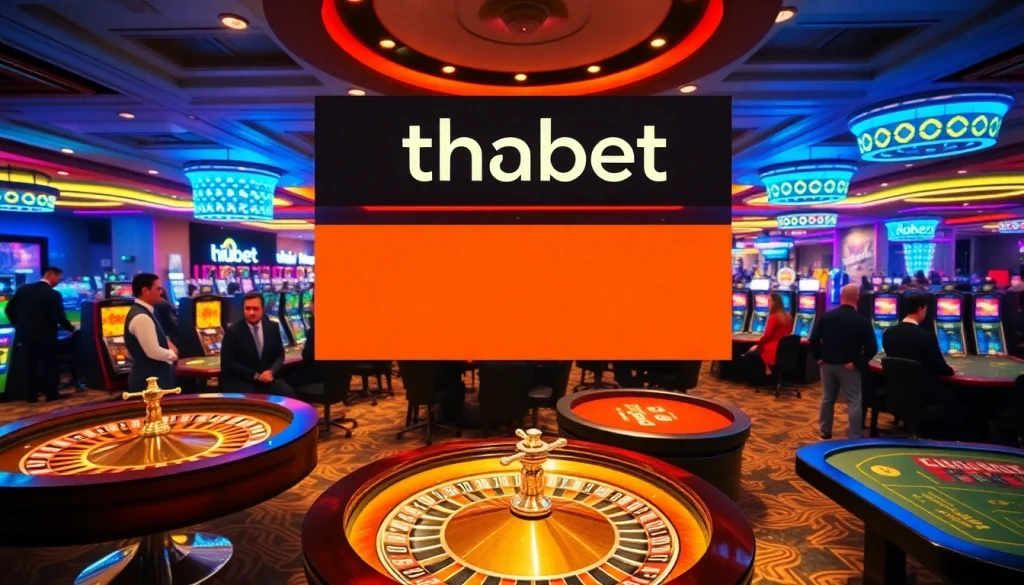 Players enjoying a winning game experience at the thabet casino, showcasing excitement and luxury.