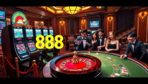 Experience the thrill of u888 online gaming with vibrant casino visuals and excited players.