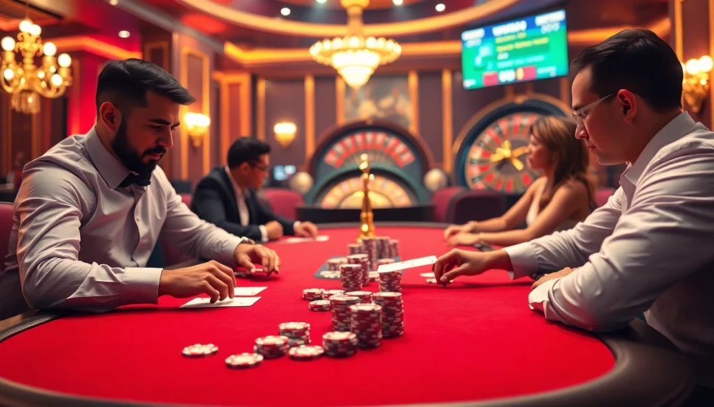 Experience the excitement of ww88 com with professional poker players engaged at a high-stakes table.