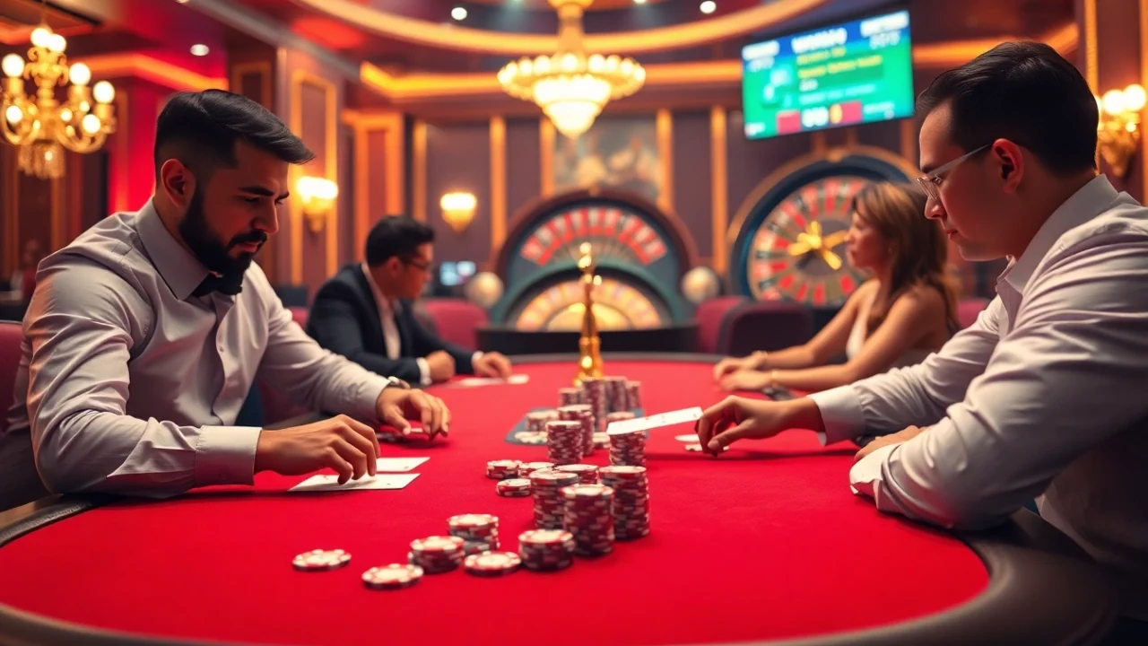Experience the excitement of ww88 com with professional poker players engaged at a high-stakes table.