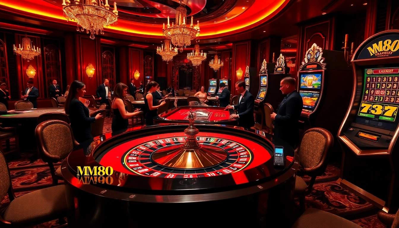 M88 players engaging with an exciting roulette game, showcasing luxury and high-stakes gambling.