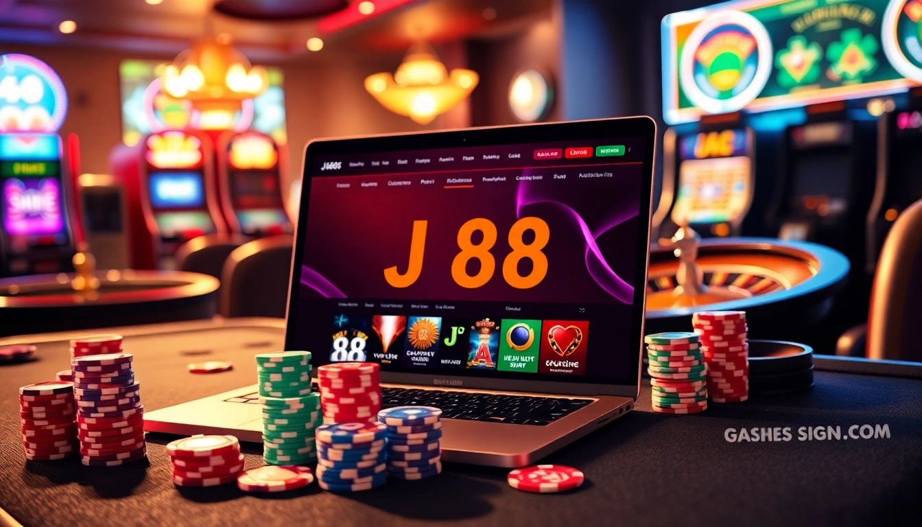 Experience the excitement of j88 with vibrant casino visuals and engaging gameplay.