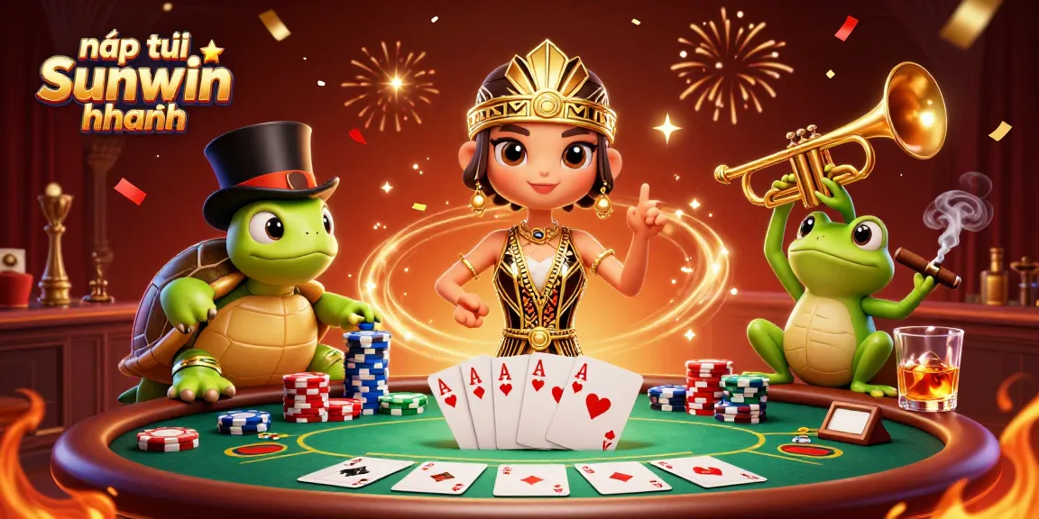 Boost your gaming experience with nạp tiền Sunwin nhanh in this vibrant 3D casino scene.