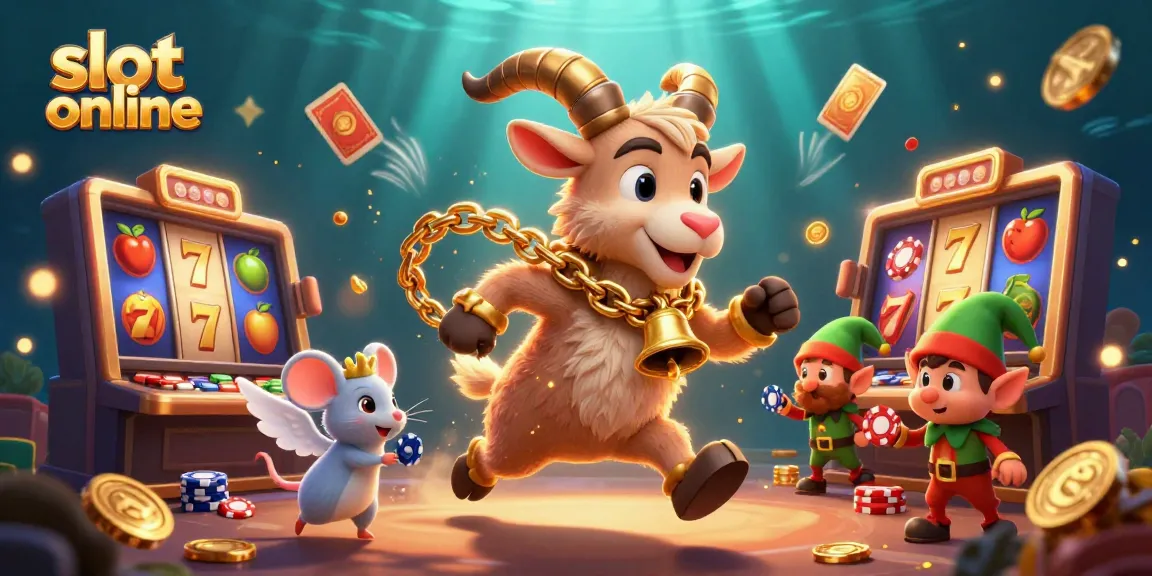 Nikmati sensasi slot online dengan berbagai simbol dan karakter dalam ilustrasi kasino yang menegangkan.